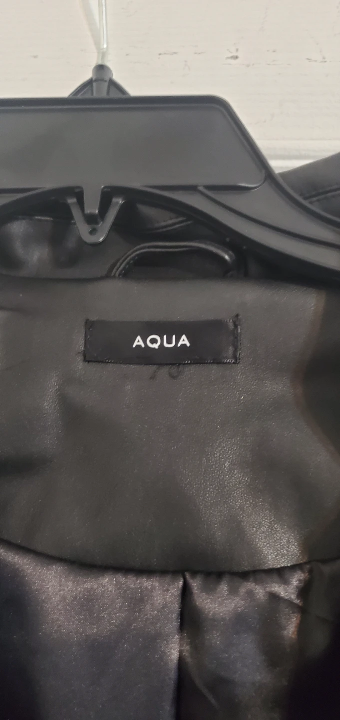 AQUA Black Faux Leather Fringed Jacket - photo 2