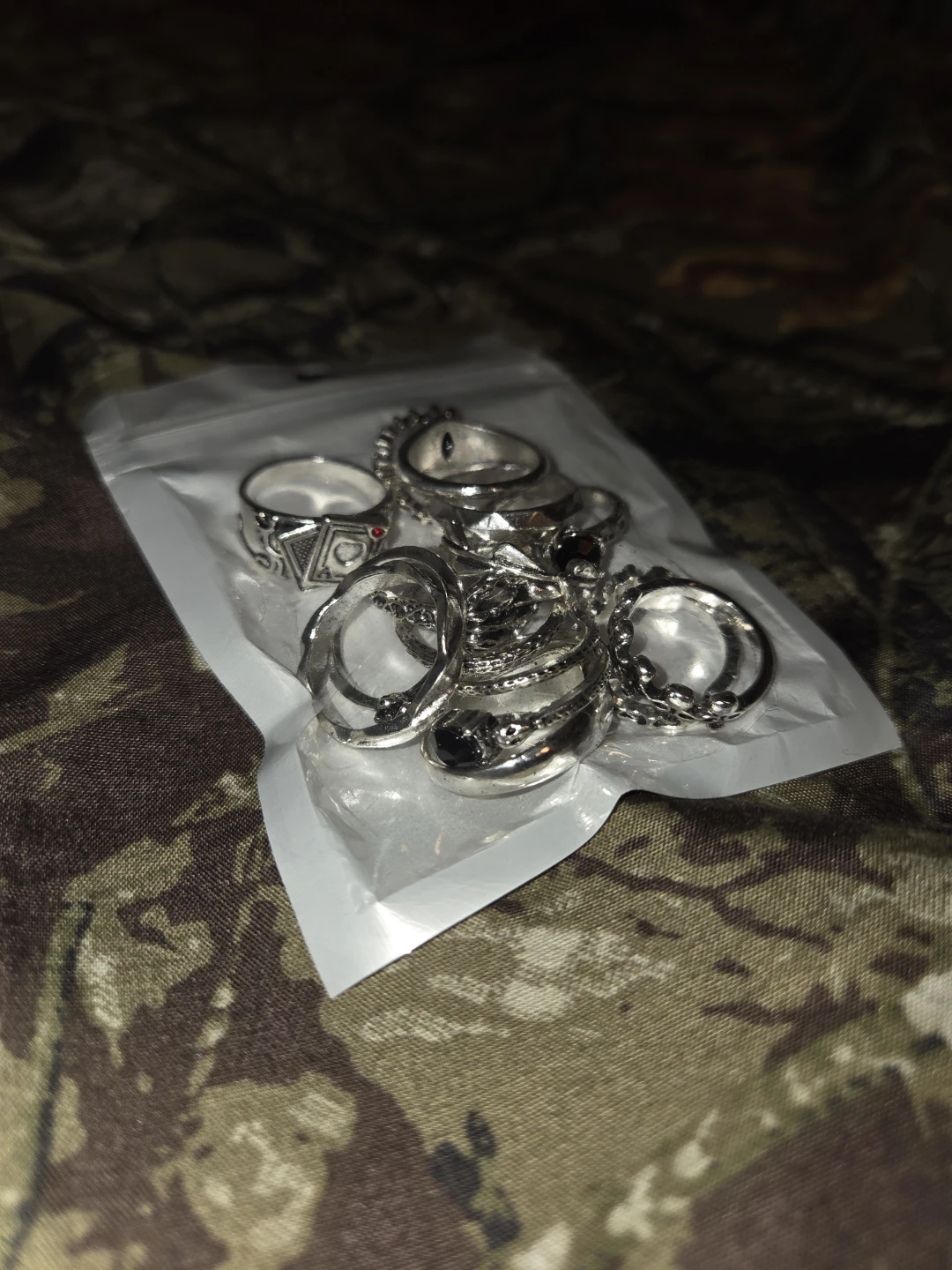 15-Piece Vintage Silver Goth Ring Set - photo 4