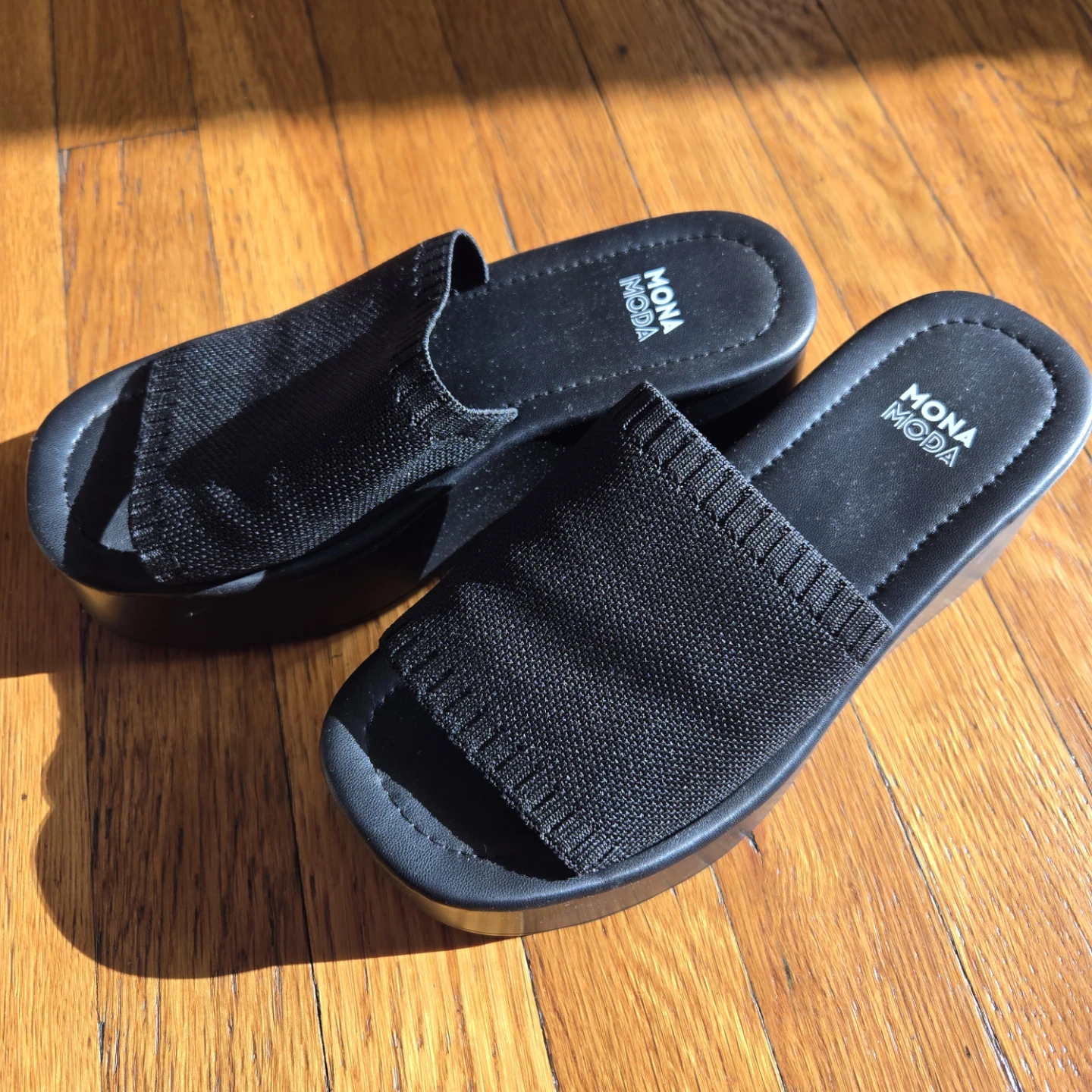 Black Platform Slide Sandals - photo 3