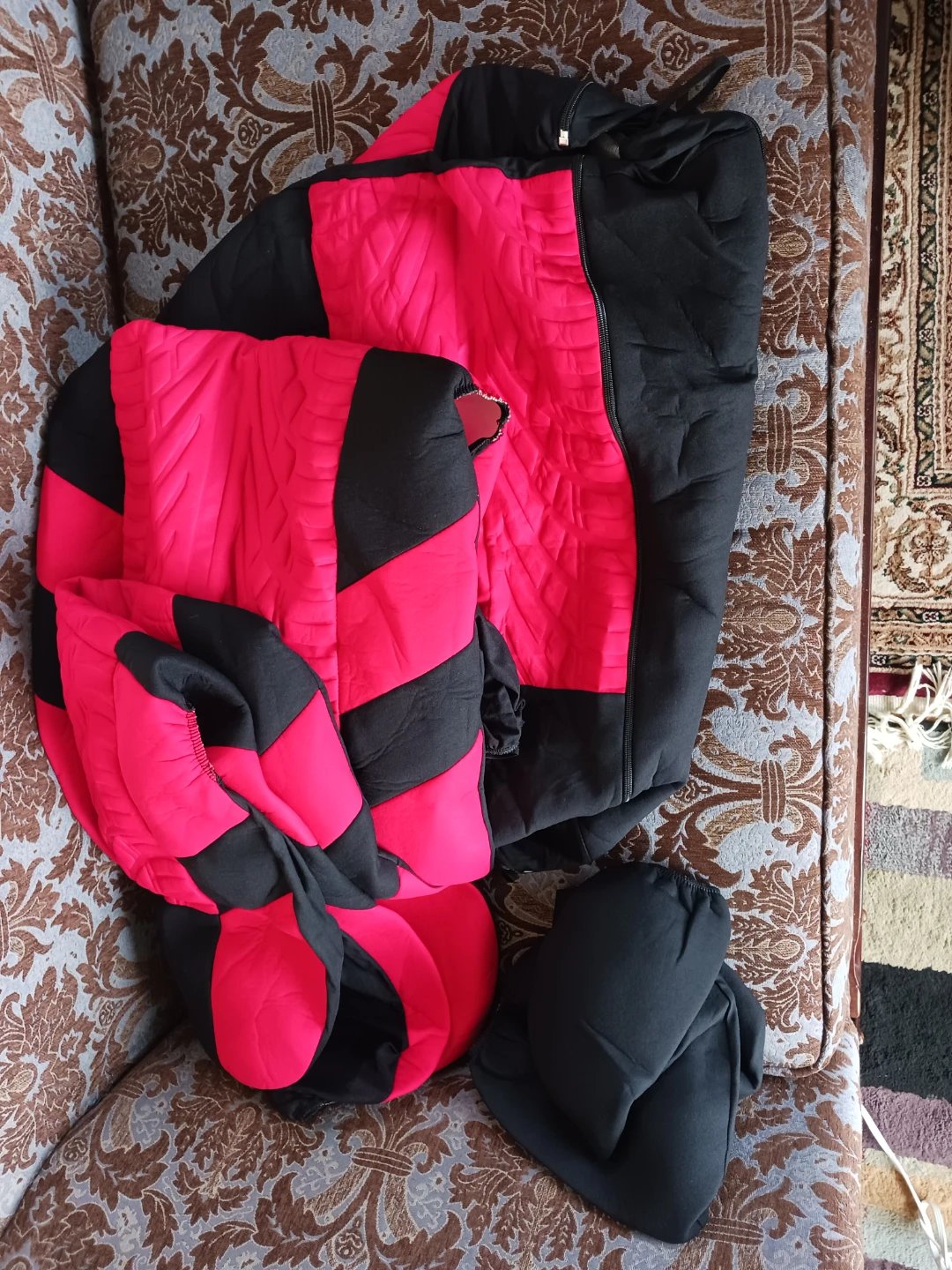 XINLIYA Full Set Car Seat Covers - Red and Black - photo 2