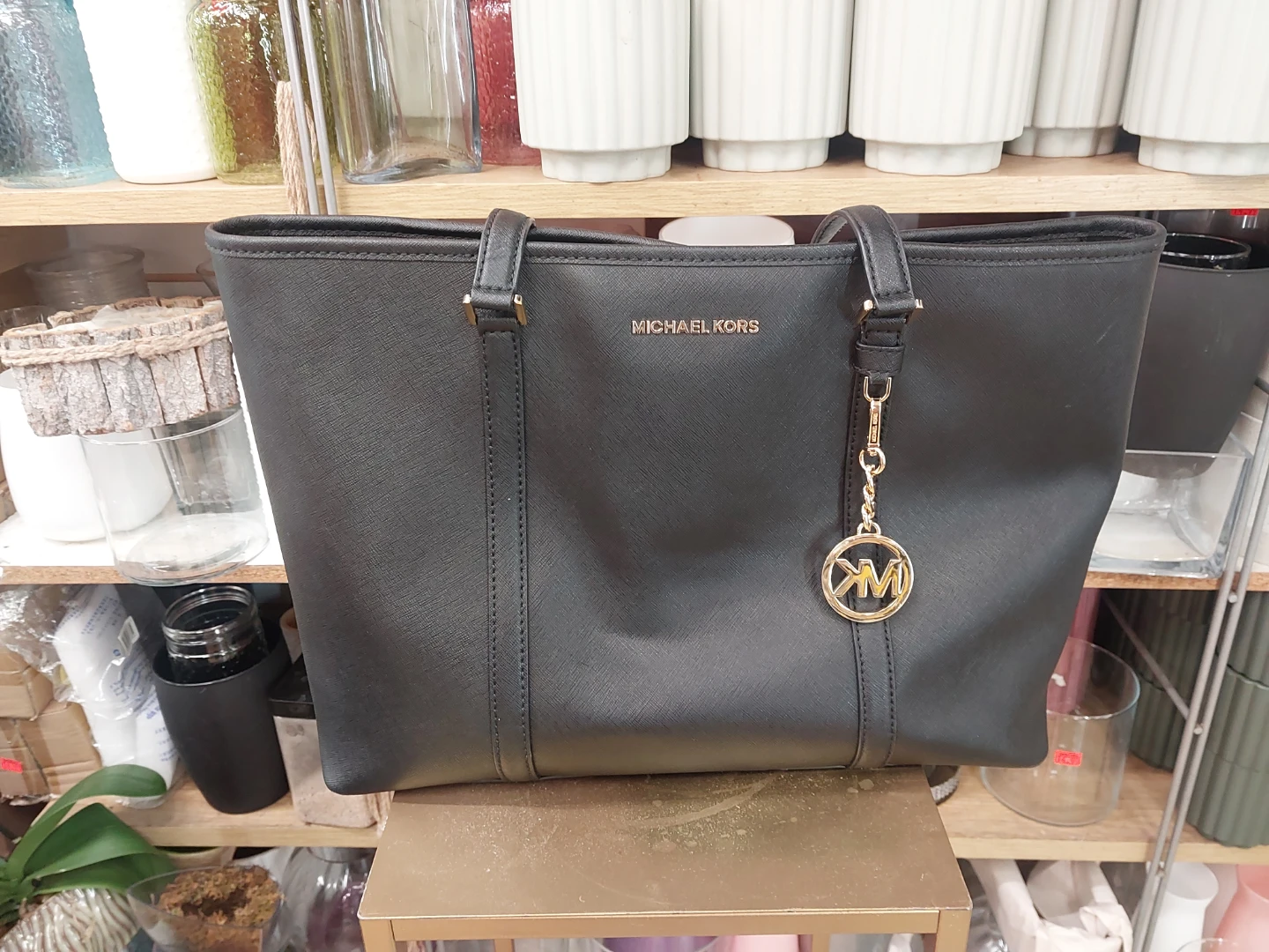 Michael Kors Black Saffiano Leather Tote Bag
