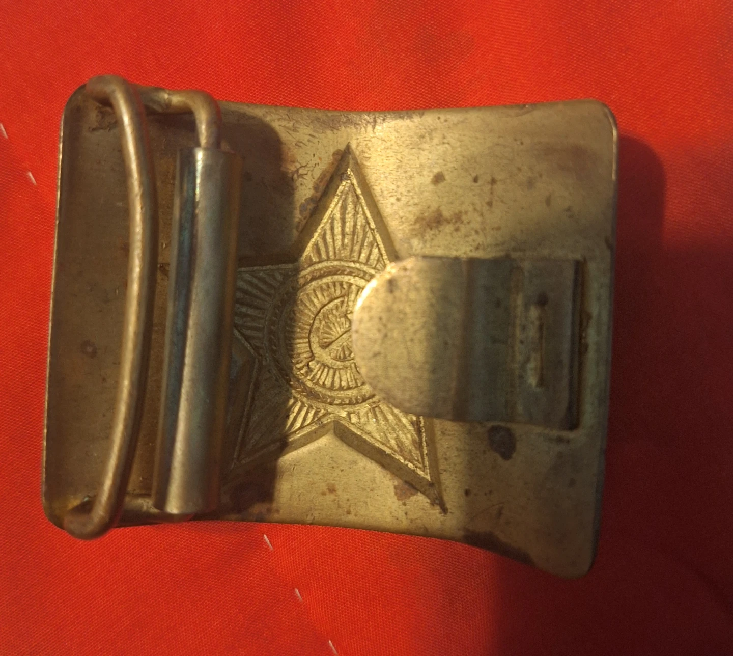 Vintage Soviet Military Brass  Belt Buckle - photo 2