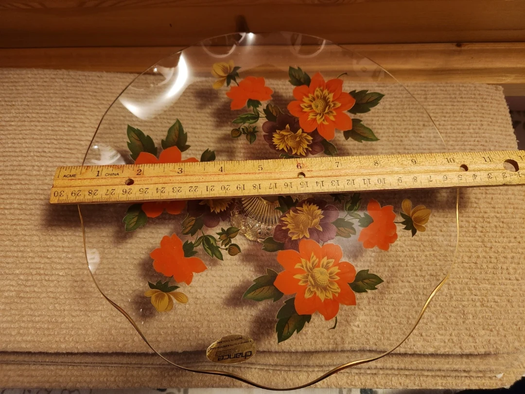 Vintage Chance Glass Floral Cake Stand - photo 2