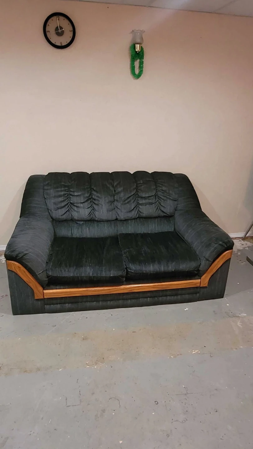 Two-Piece Sofa Set with Wood Trim - photo 3
