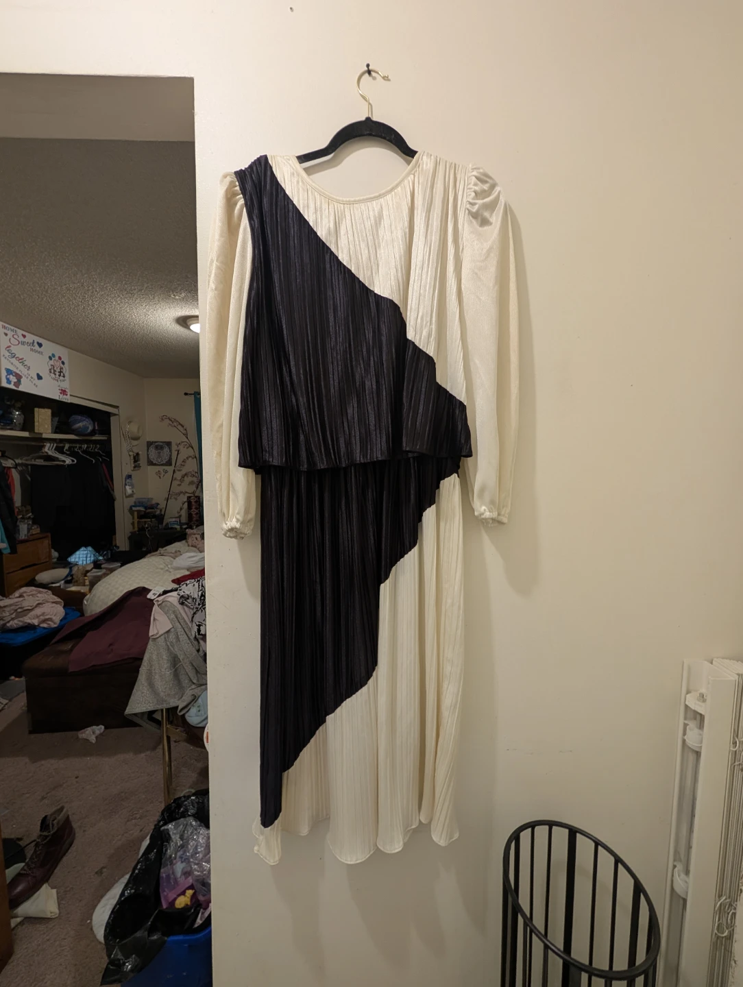 Vintage 1980s Ashley Kay Accordion Pleated Midi Dress