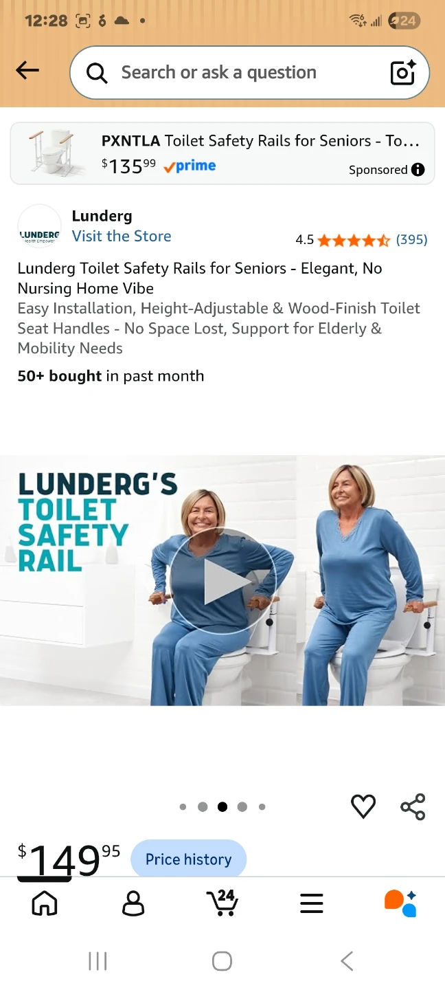 Lunderg Toilet Safety Rails for Seniors