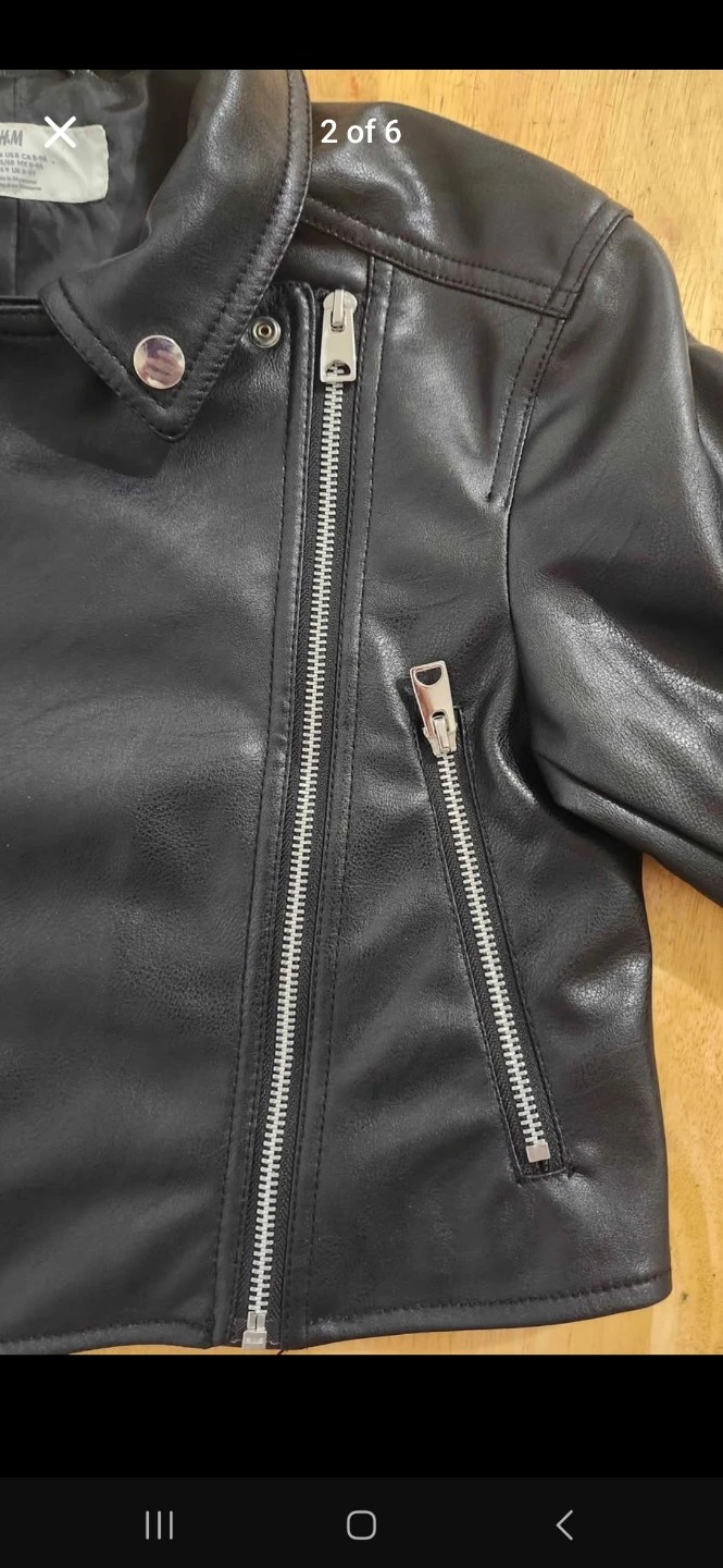 H&M Black Faux Leather Biker Jacket - photo 5