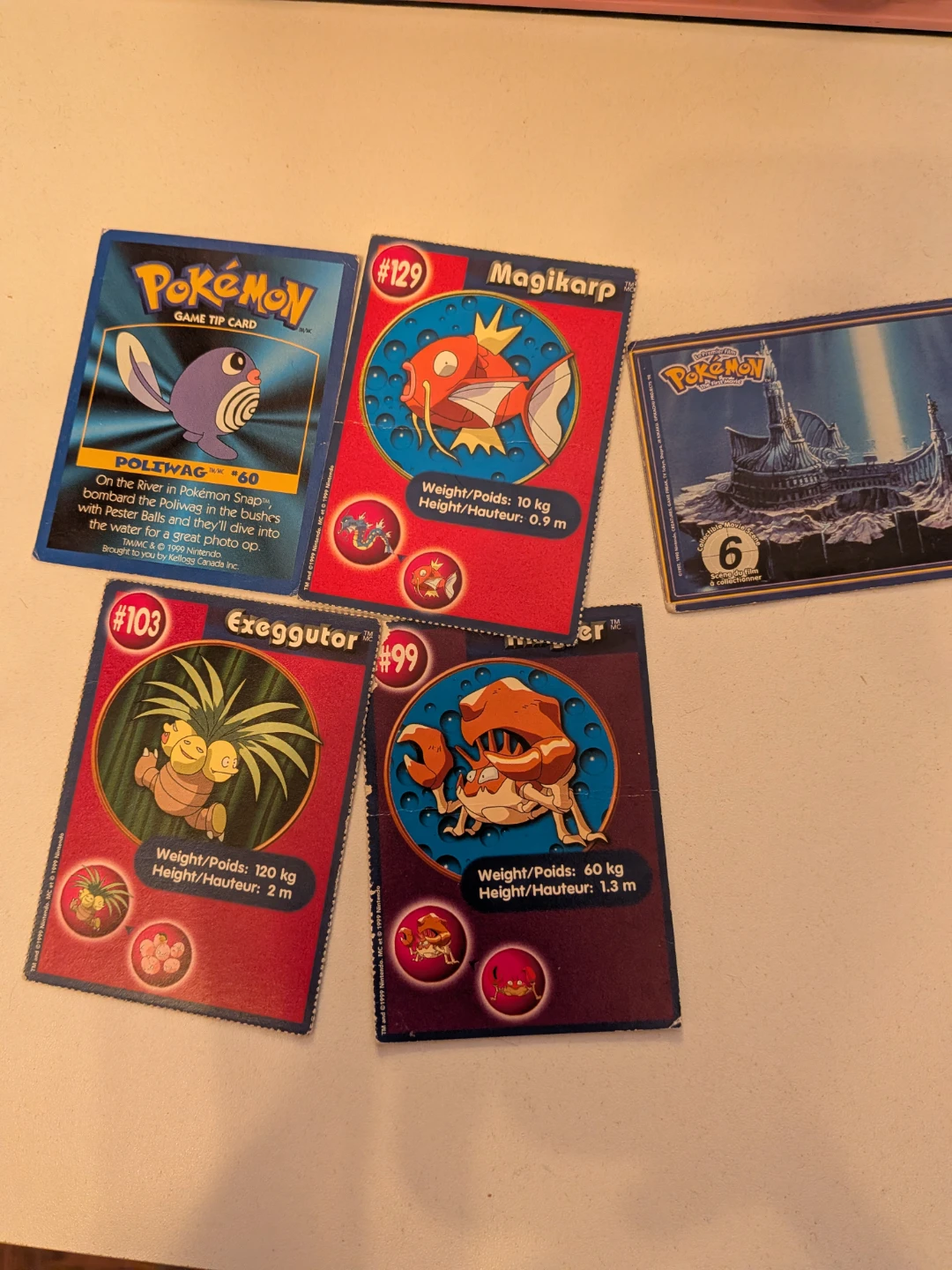 Vintage 1999 Pokemon Kellogg's Collectible Cards