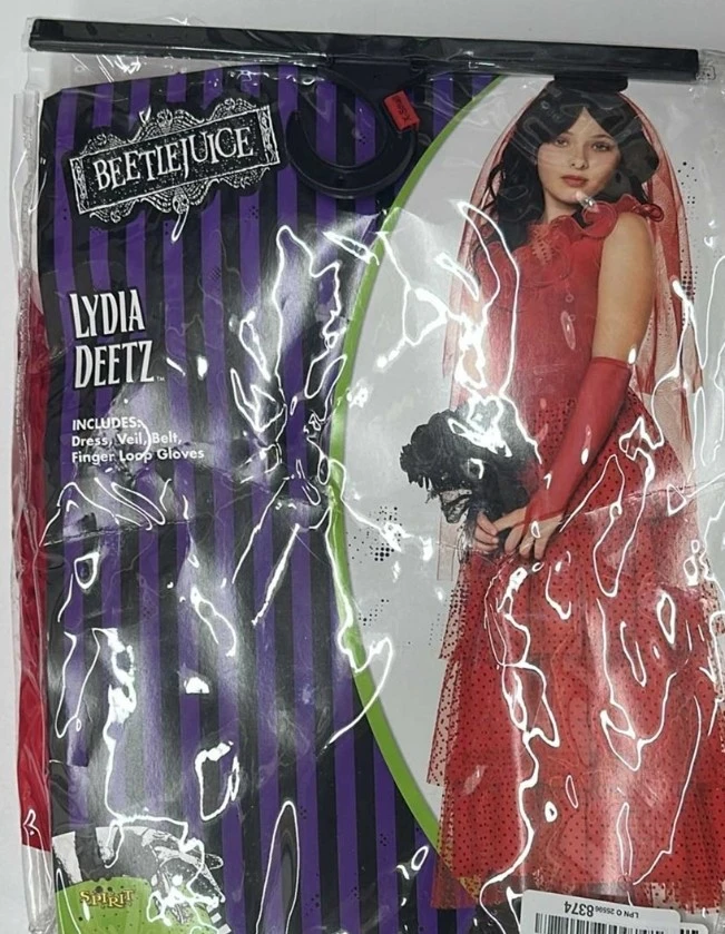 Beetlejuice Lydia Deetz Red Wedding Dress Costume XS