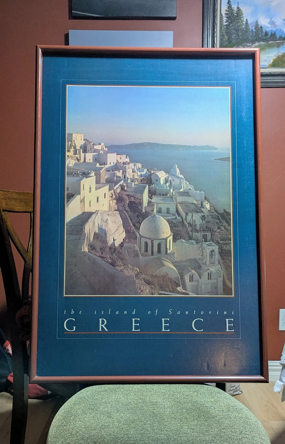 Framed Santorini Greece Landscape Print