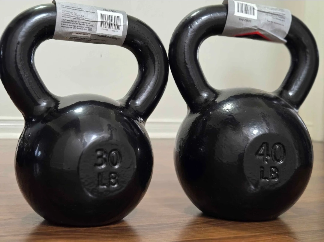 30lb and 40lb Black Kettlebell set, (Cast Iron) - Brand New!
