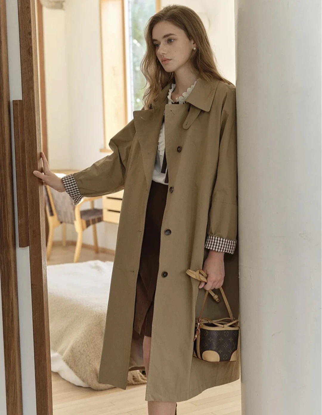 TIE-WAIST LOOSE MID- LENGTH COAT - photo 2