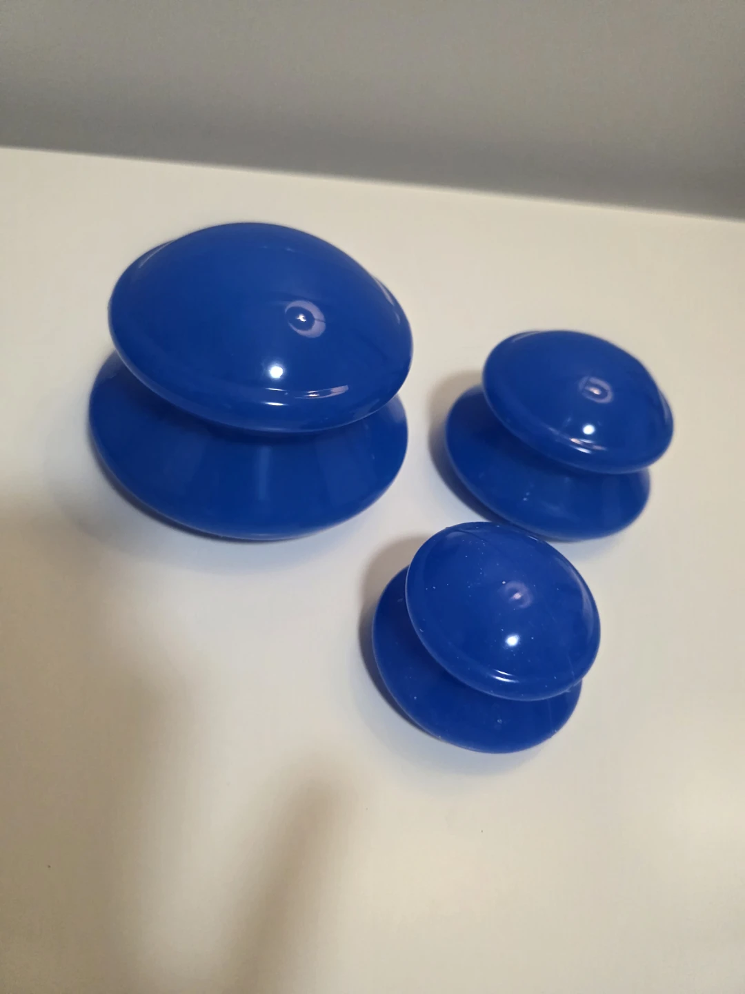 Set of 3 Blue Silicone Cupping Therapy Cups