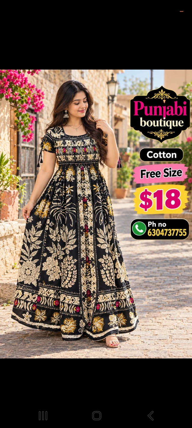 Punjabi Boutique Cotton Maxi Dress