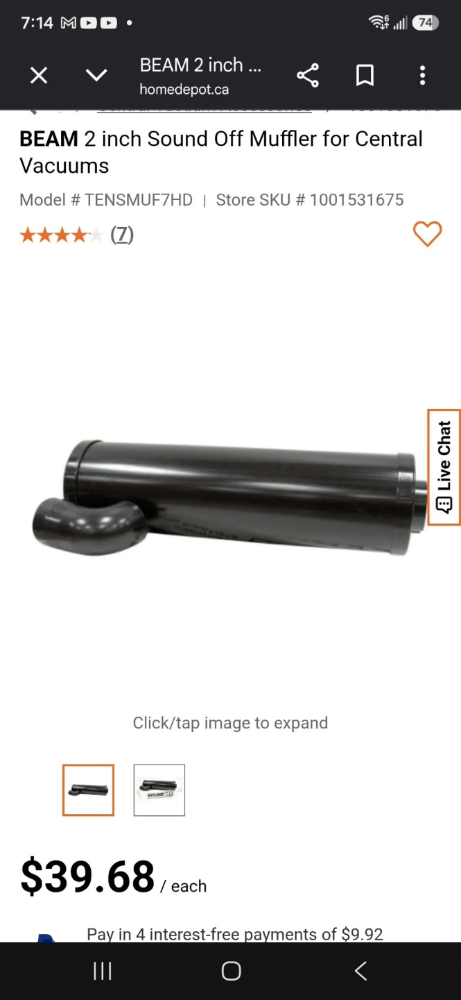 BEAM 2 inch Sound Off Mufflers for Central Vacuums - photo 3