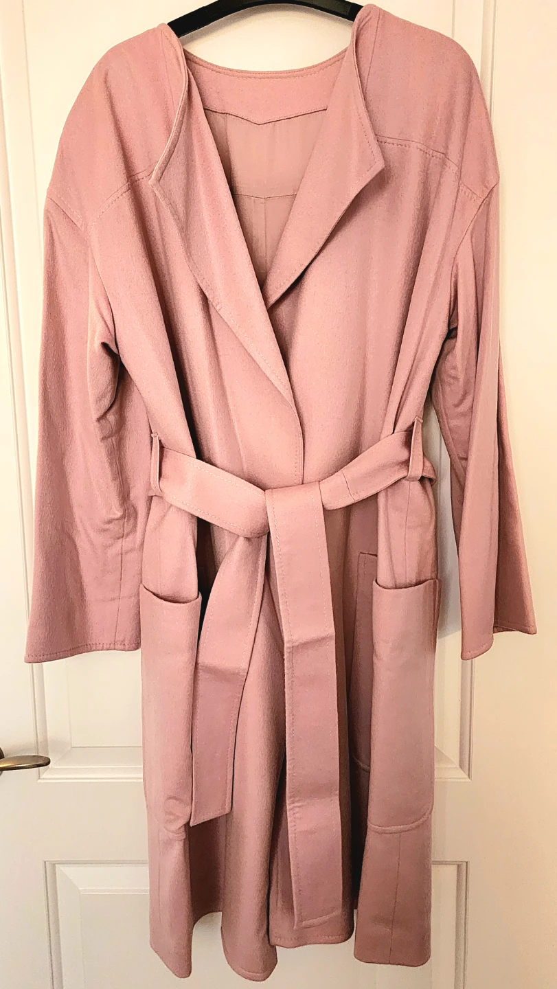 Dusty Rose Belted Trench Coat