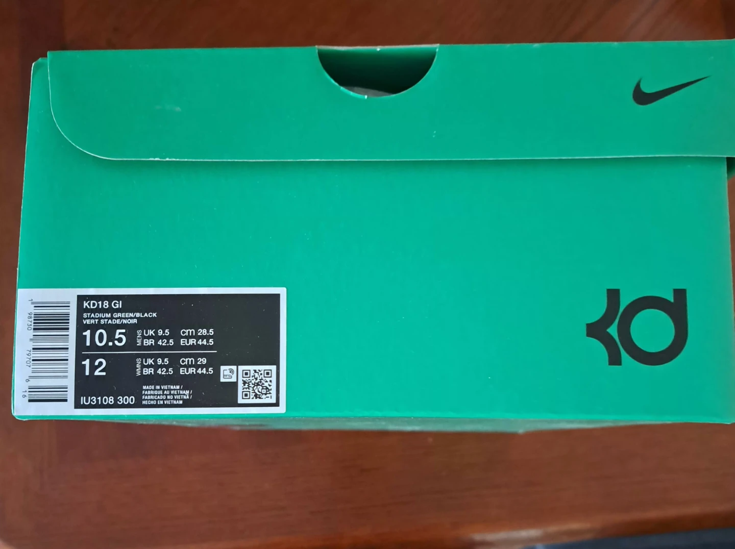 Nike KD18 GI Stadium Green Basketball Shoes