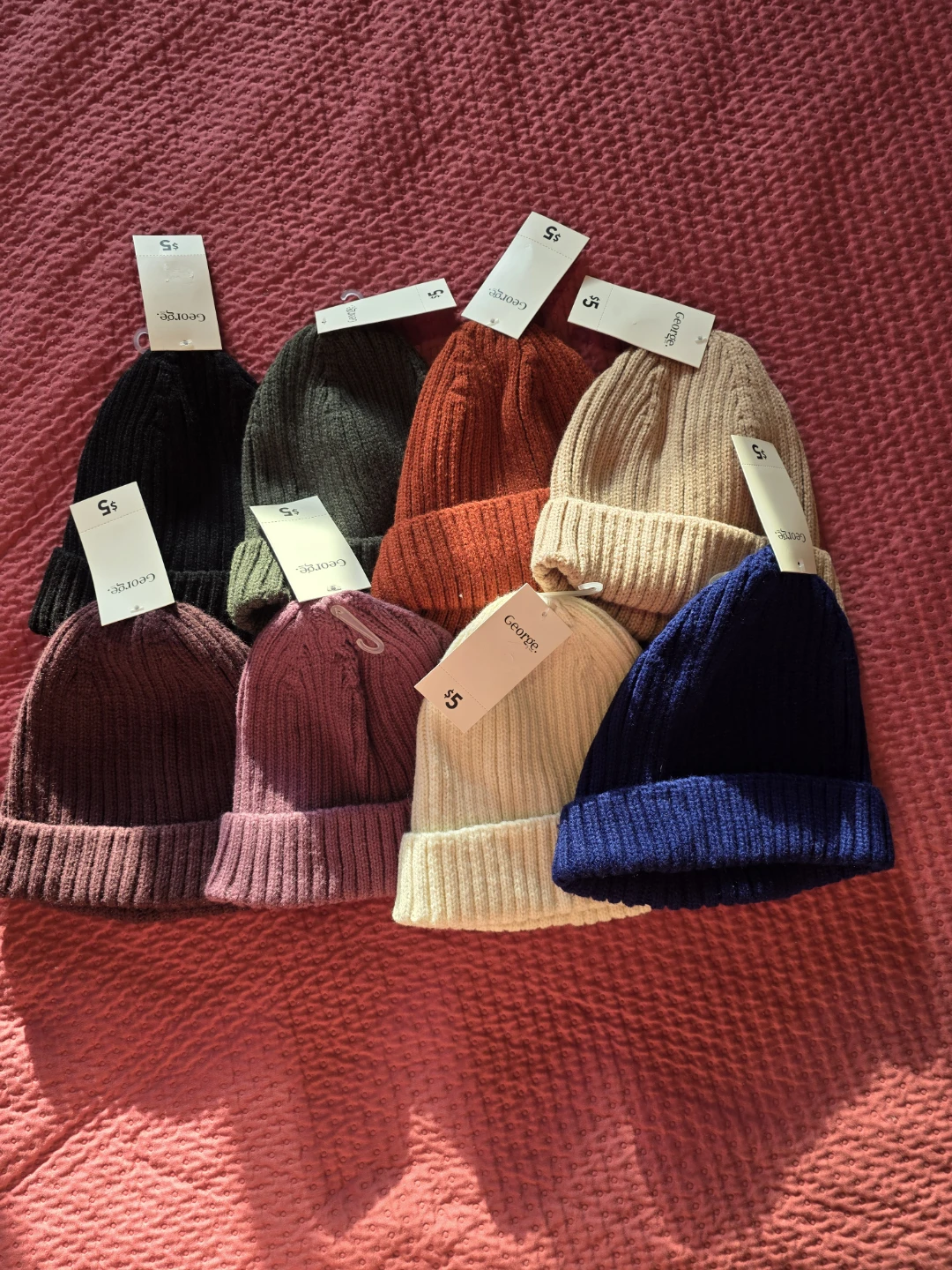 George Ribbed Knit Beanies
