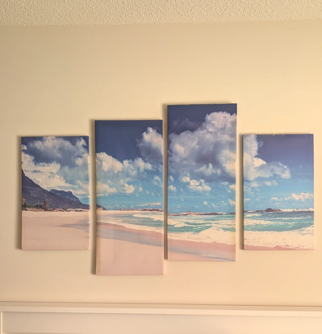 4-Panel Beach Landscape Canvas Art