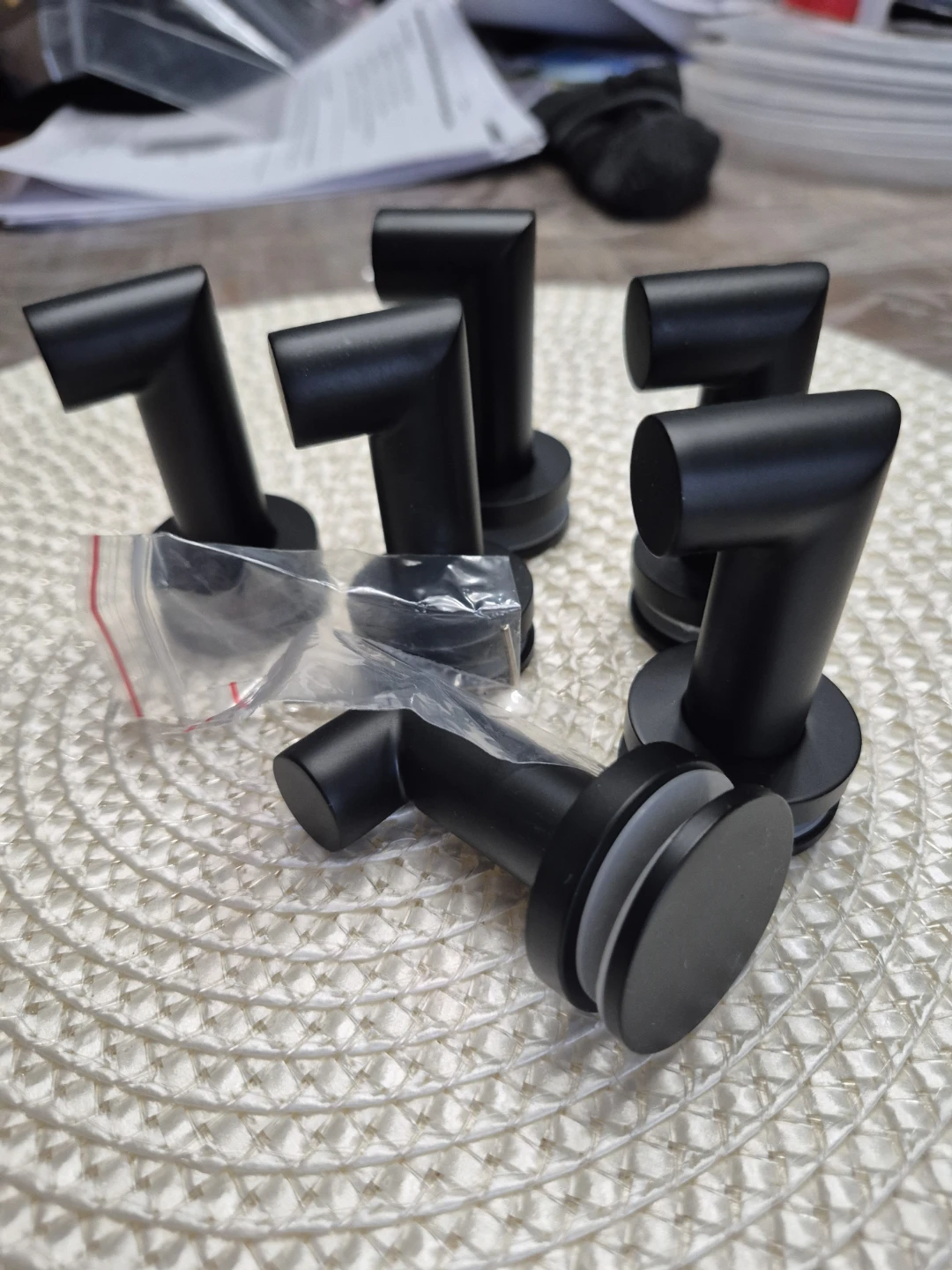 FHC Mitered Thru-Glass Towel/Robe Hooks (6 Pack)