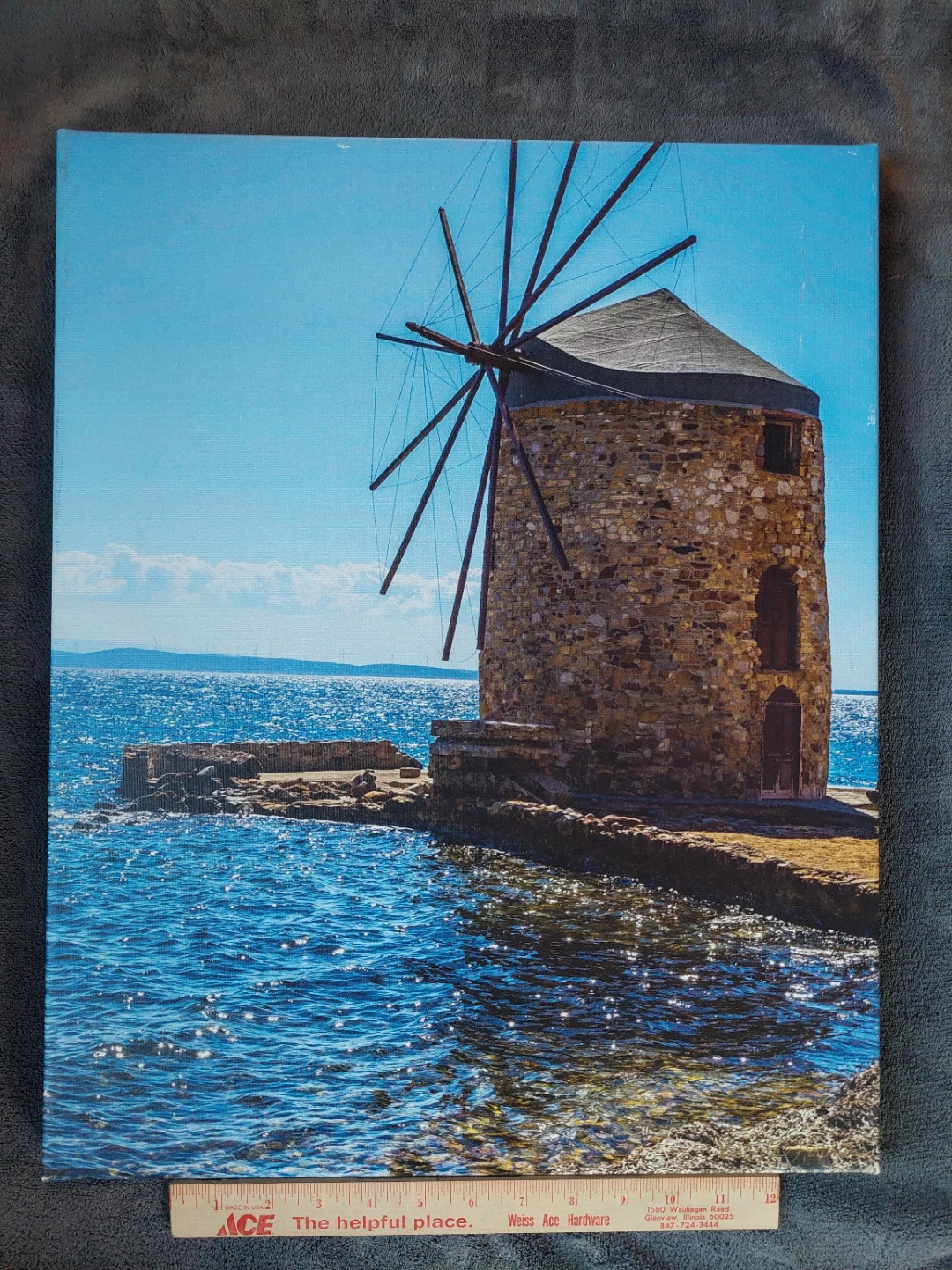 Canvas Print of Windmill in Chios by Milo - 20" x 16" - photo 2