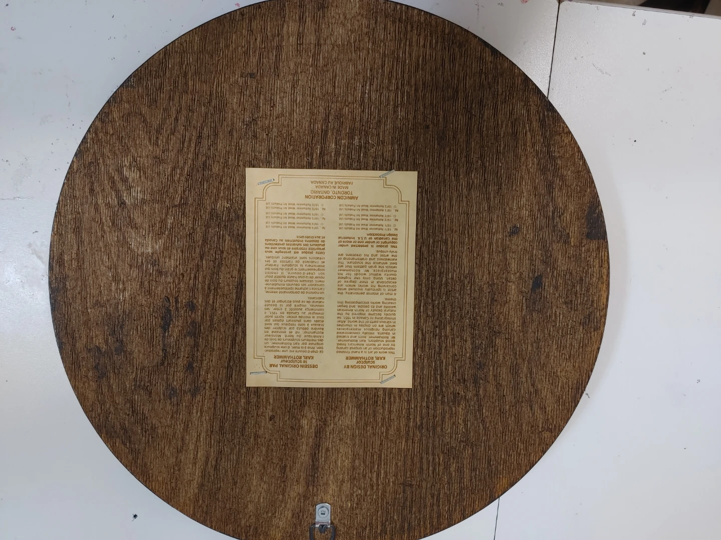 Karl Rothammer Hand Carved Wood Maple Syrup Plaque