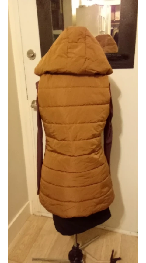 Tan Hooded Puffer Vest - photo 2