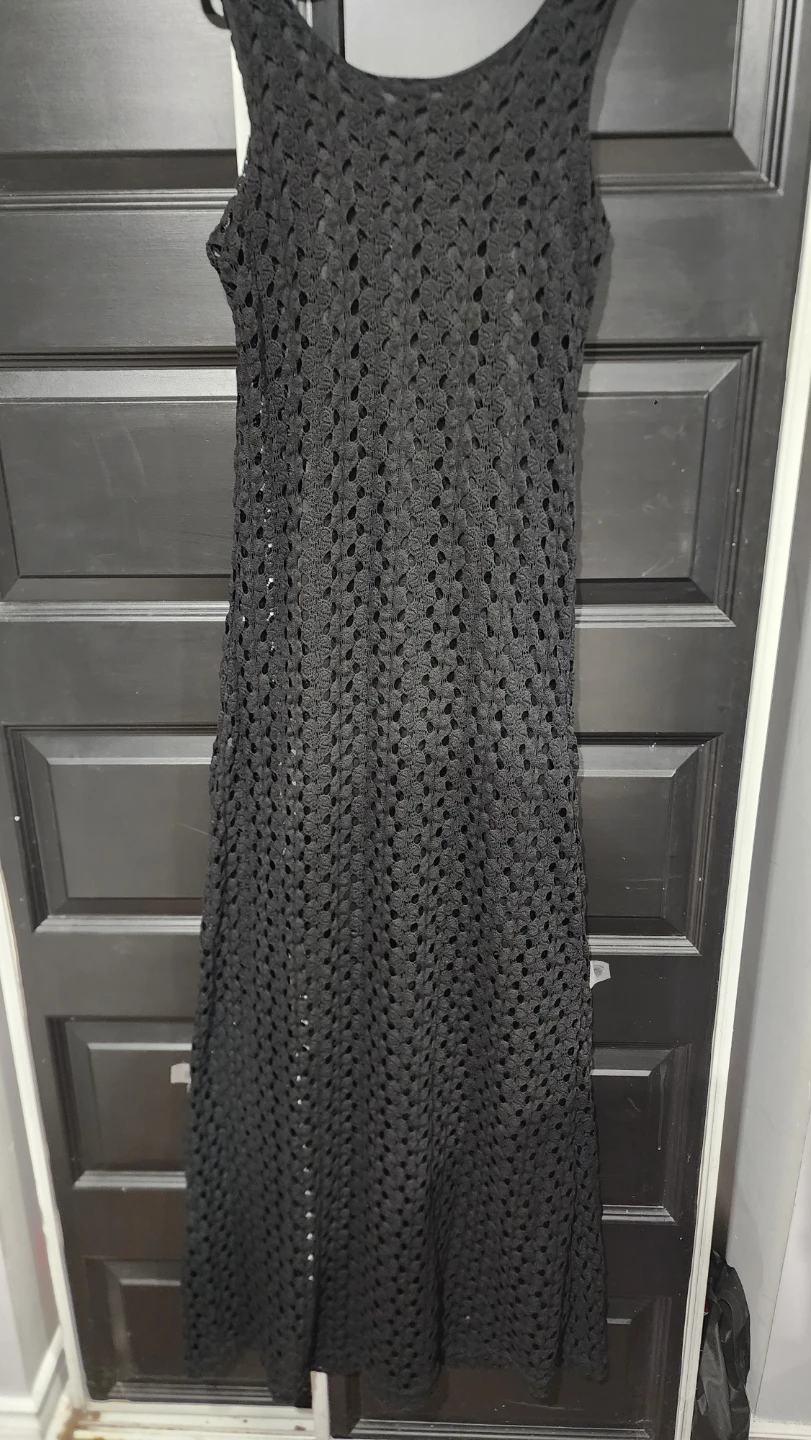 Black Crochet Maxi Dress - photo 5