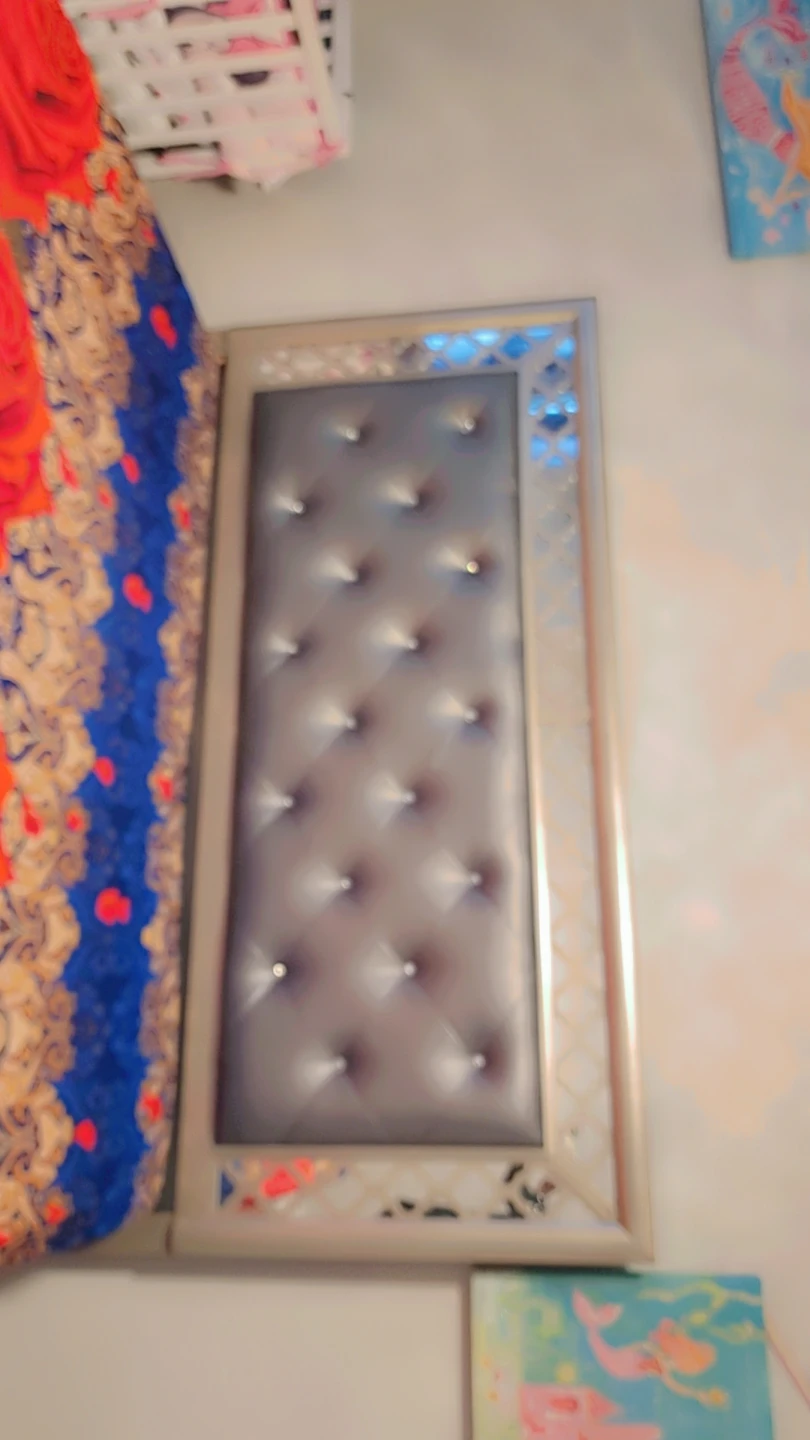 Tufted Bed Frame with Mirrored Details - photo 5
