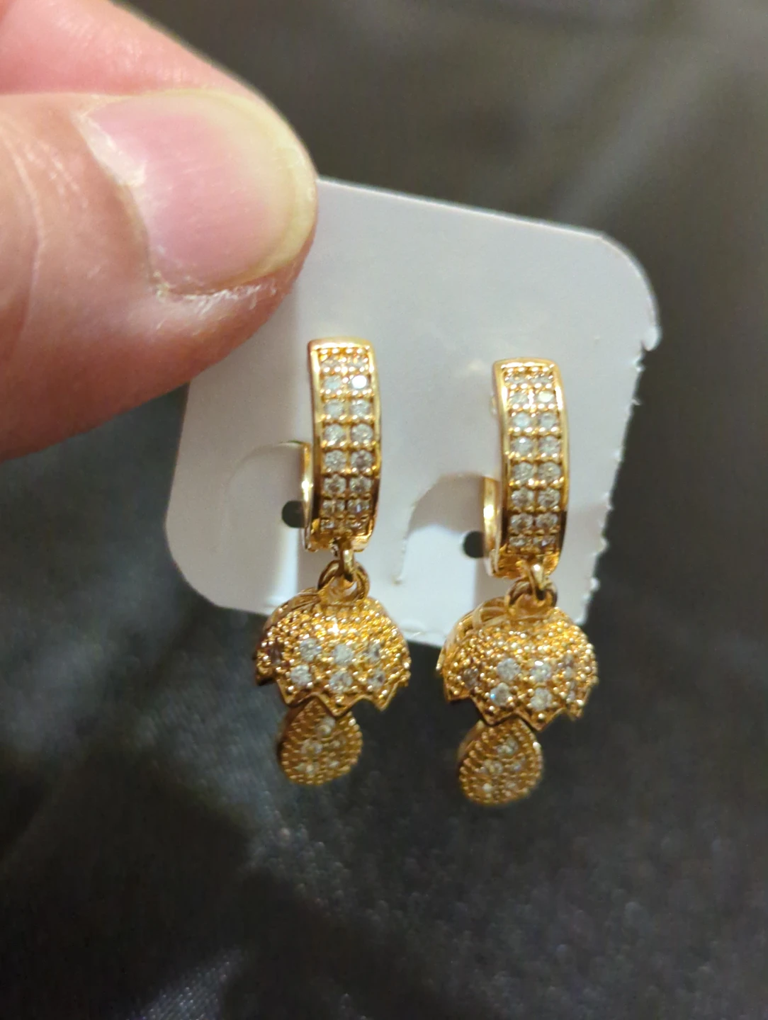 Gold Tone Dangle Hoop Earrings - photo 3