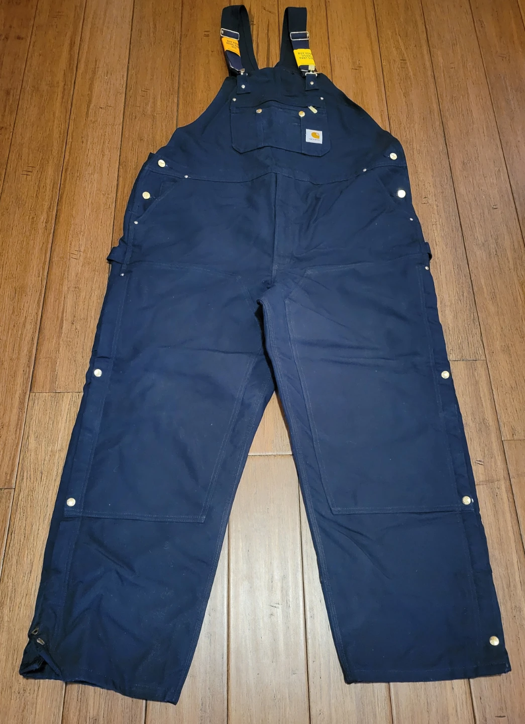 Carhartt 48x30 Men Bib Overalls Navy Blue Quilted Lined / NEW