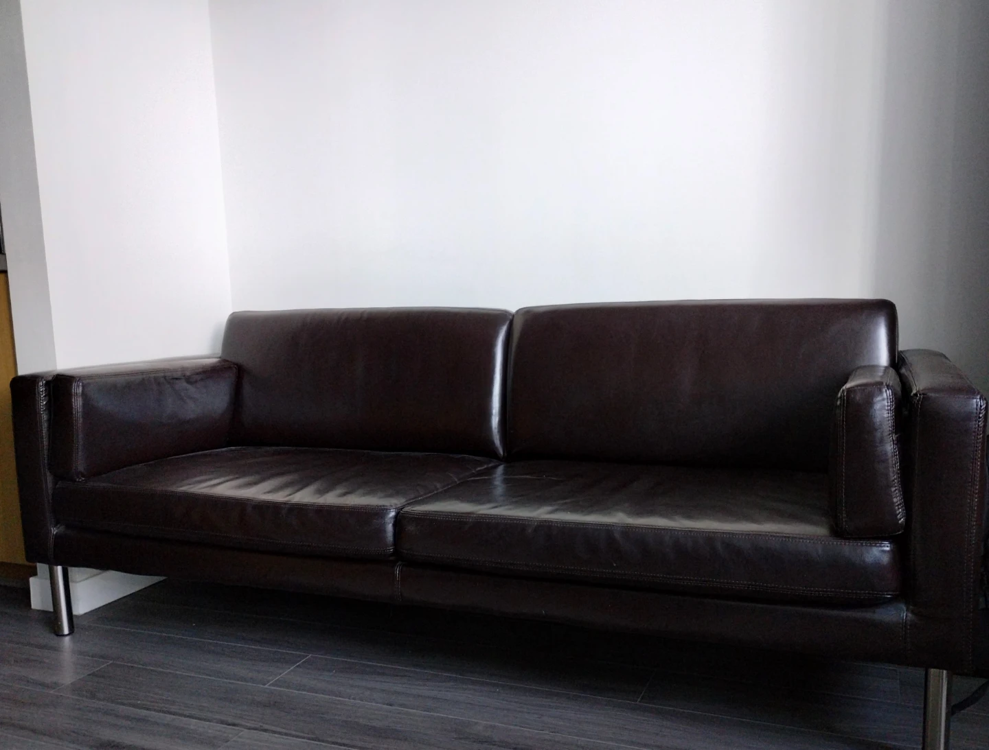 Dark Brown Leather Sofa