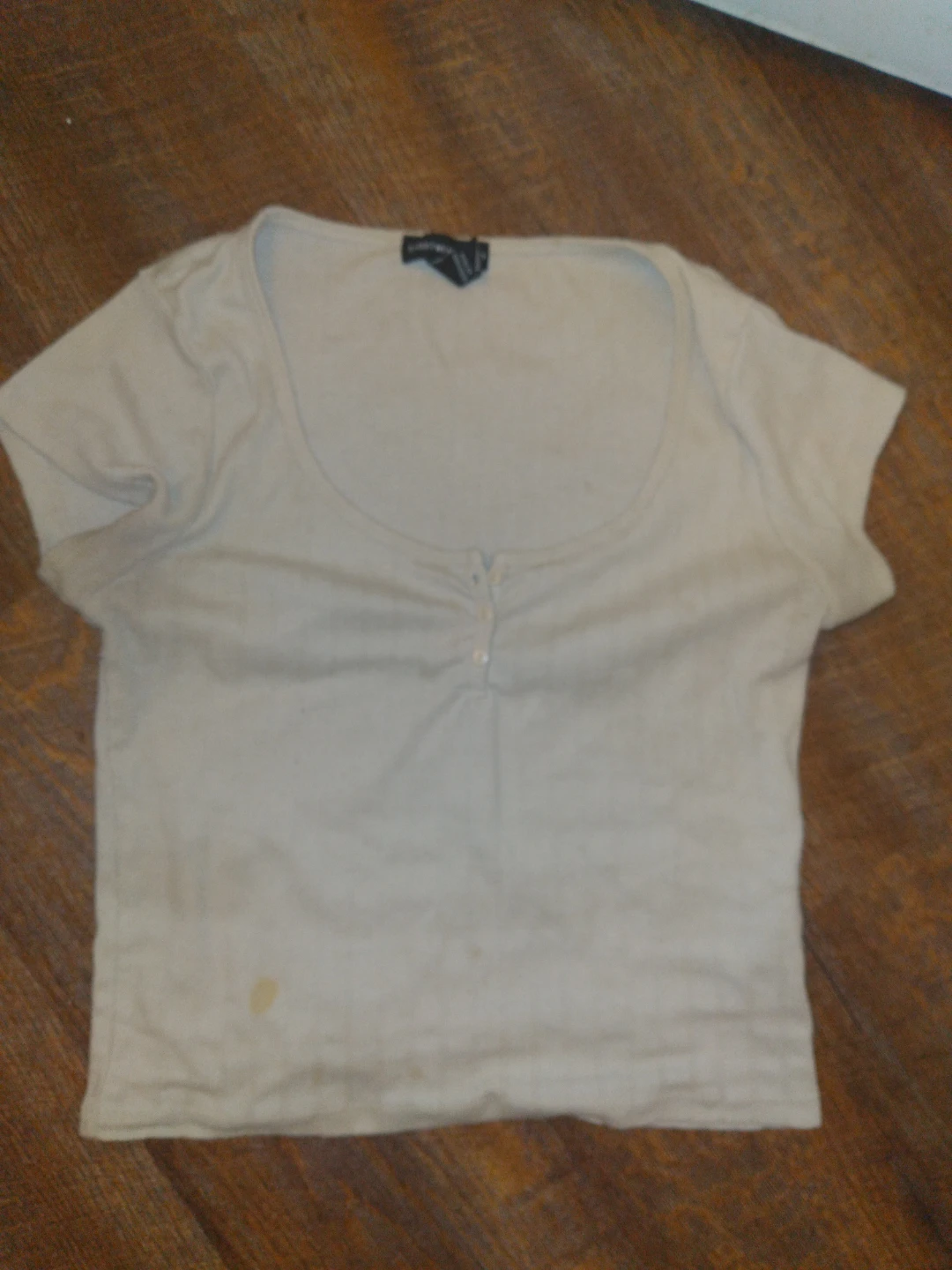 Streetwear beige ribbed button-up top - photo 2