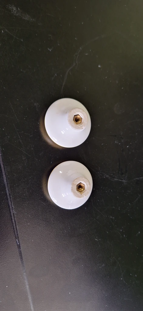 Set of 2 Yellow Gingham Ceramic Cabinet Knobs - photo 2