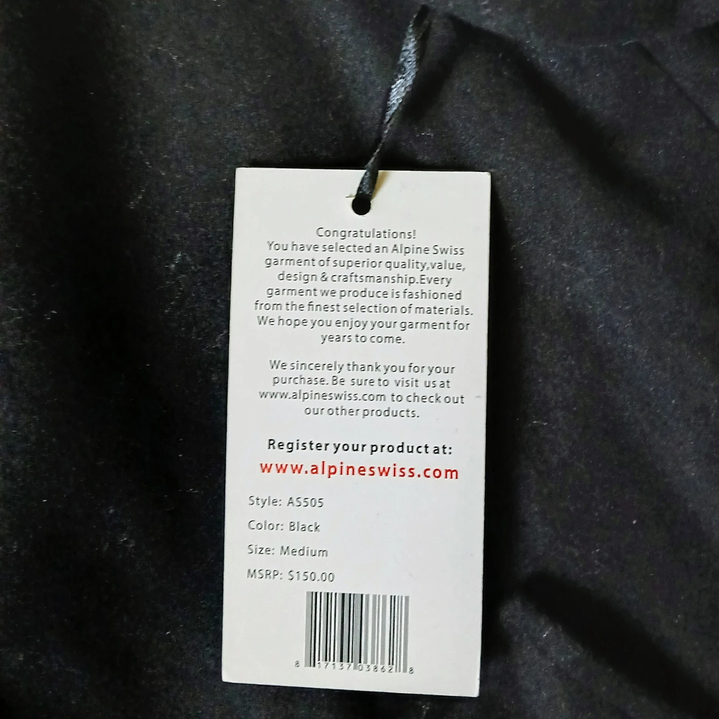 Alpine Swiss Men's Pea Coat Black Medium - photo 3