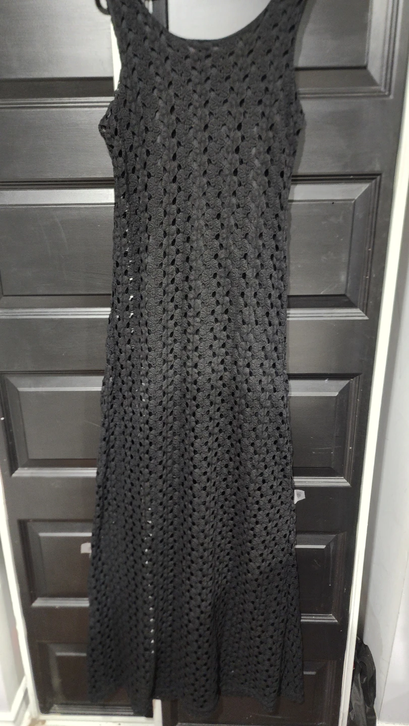 Black Crochet Maxi Dress - photo 2
