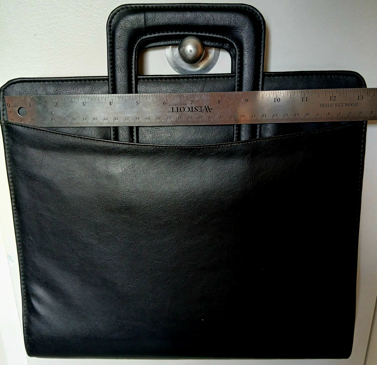 Man Black Faux Leather Portfolio Case - photo 5