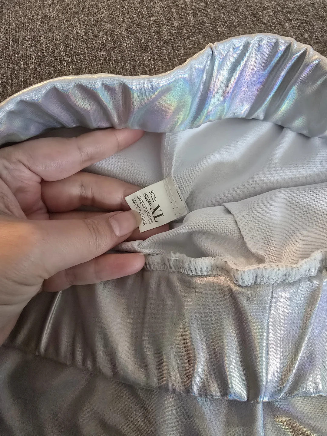 Metallic silver holographic shorts - photo 3