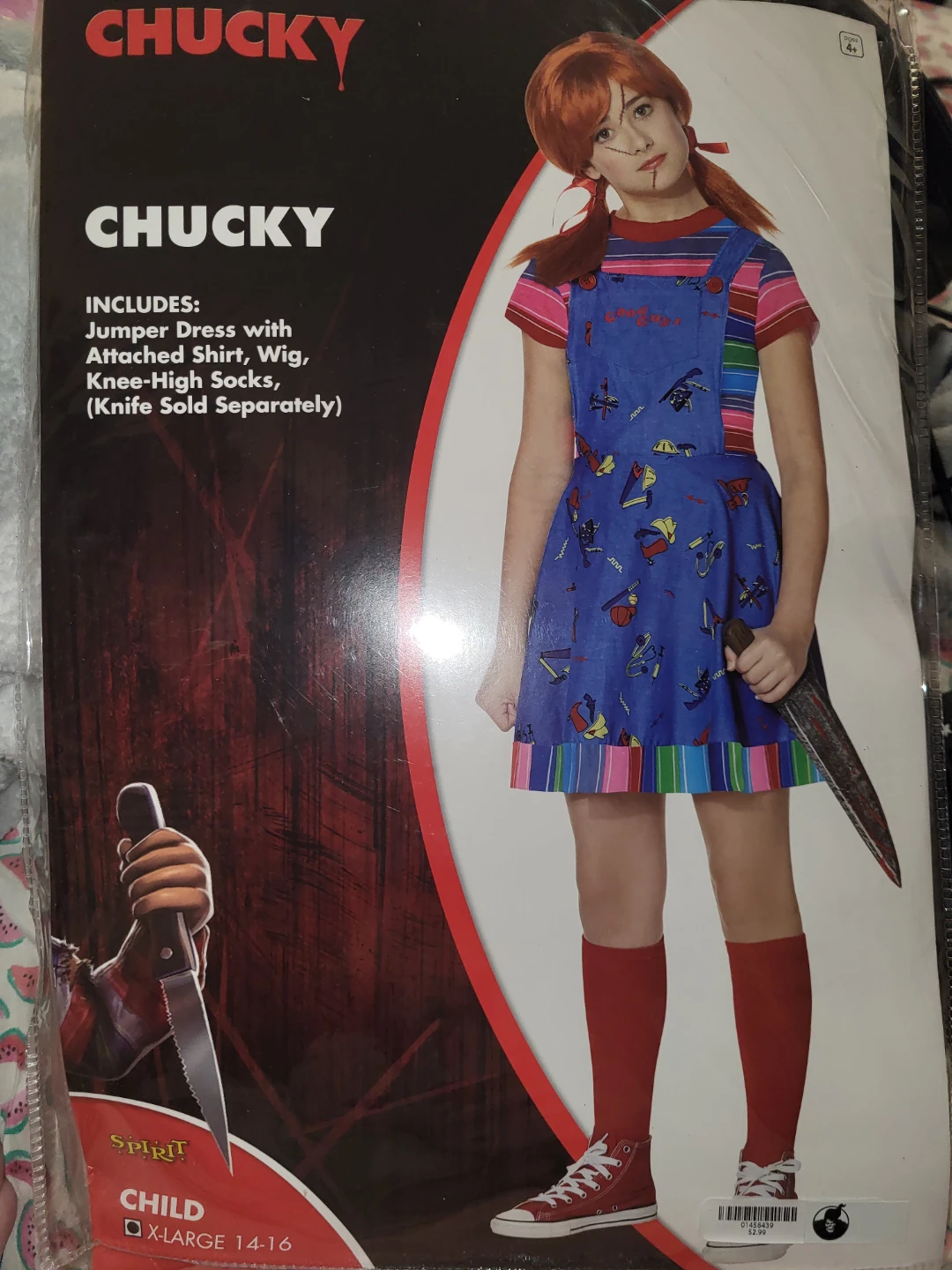 Girls halloween chucky costume