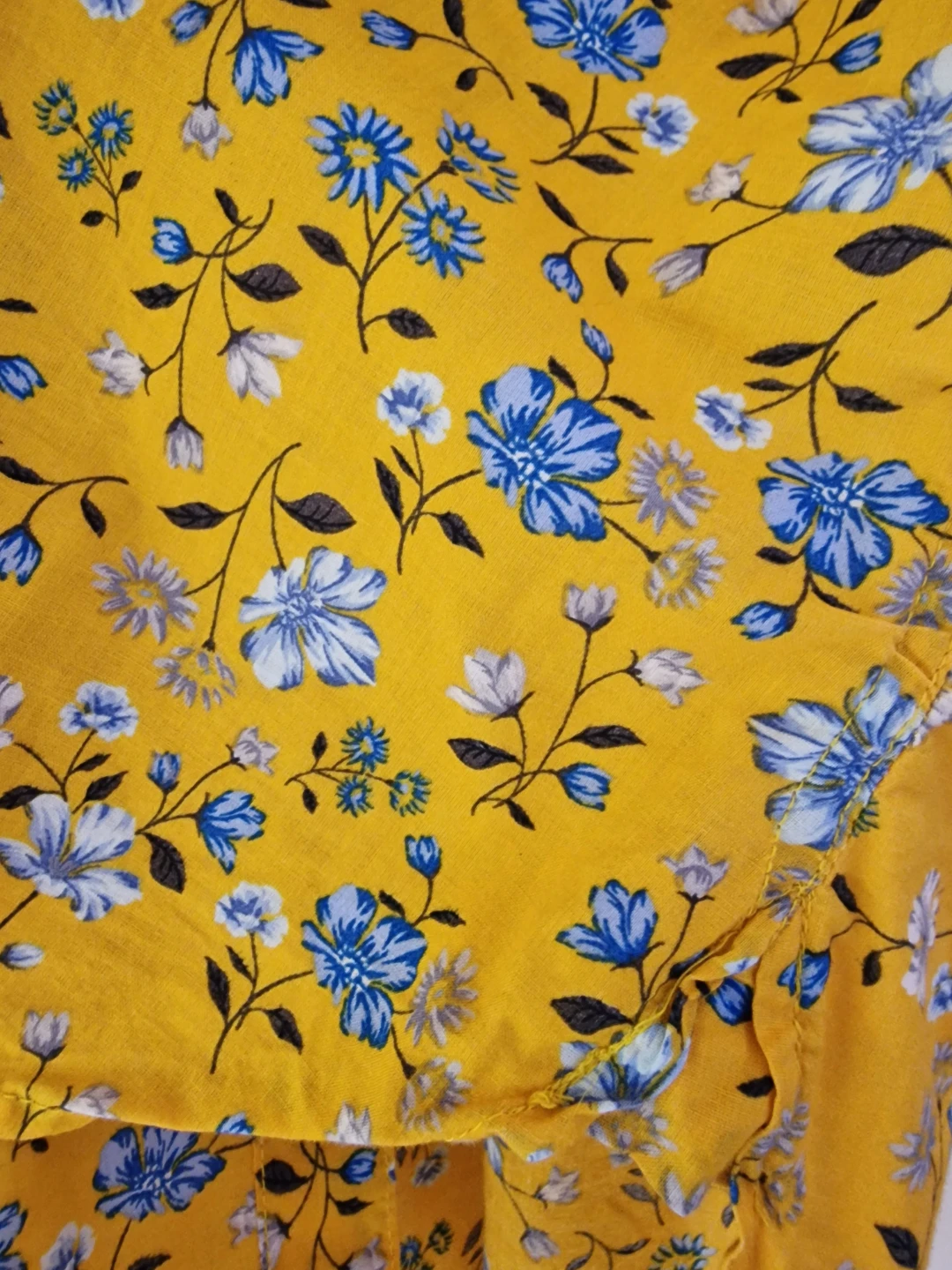 Yellow Floral Cotton Button-Down Shirt - photo 2