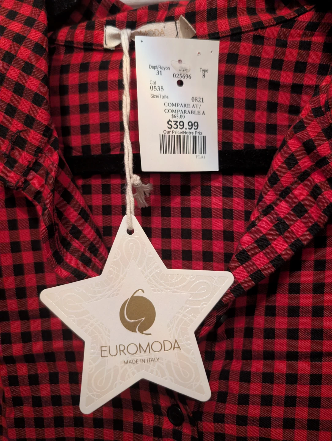 Euromoda Red and Black Gingham Dress