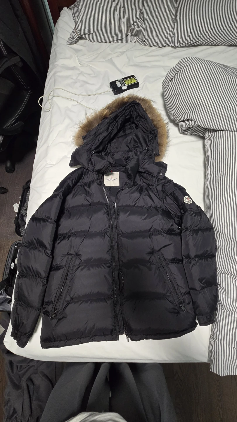 Moncler Puffer Down Jacket with Fur Hood