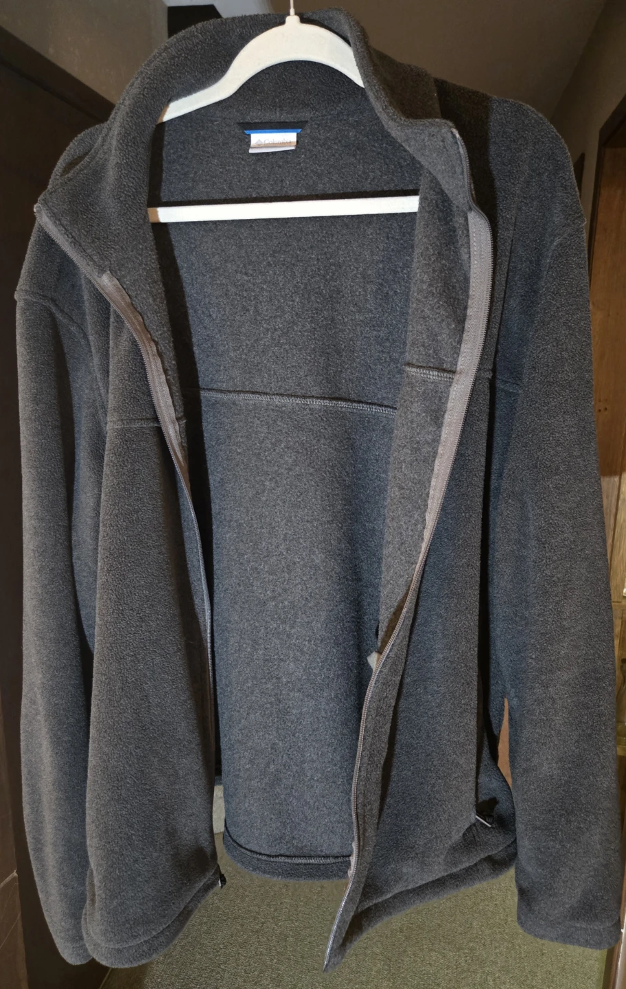 Columbia XLARGE Men's Full Zip Fleece Jacket.  Light blue/gray. - photo 2