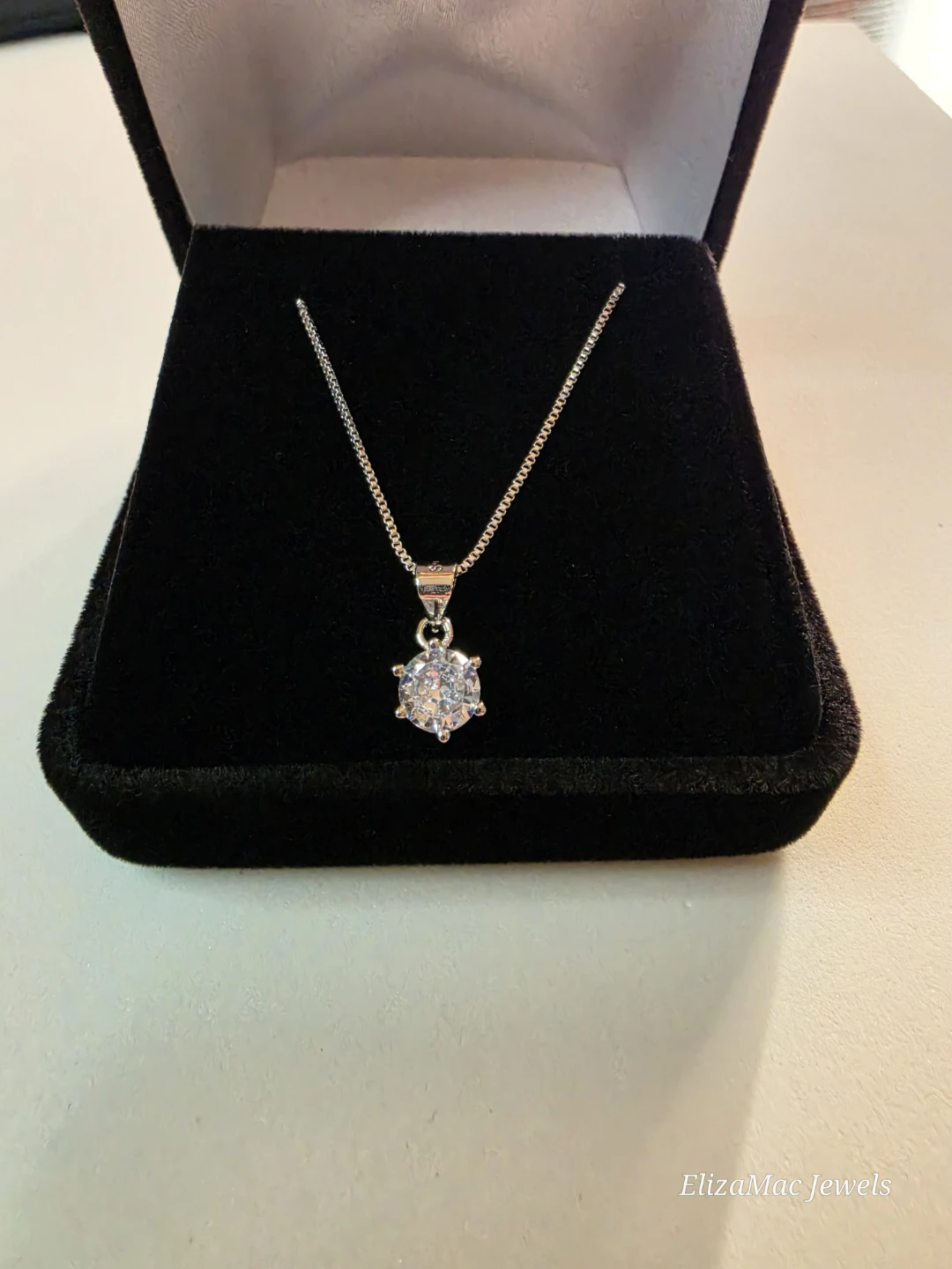 ElizaMac Jewels solitaire moissanite stone necklace - photo 3