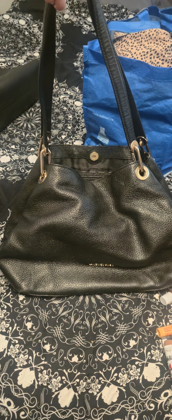 Michael Kors Black Pebbled Leather Shoulder Bag
