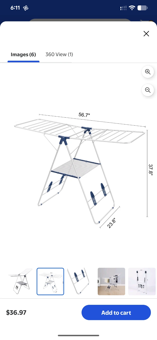 Collapsible Laundry Drying Rack