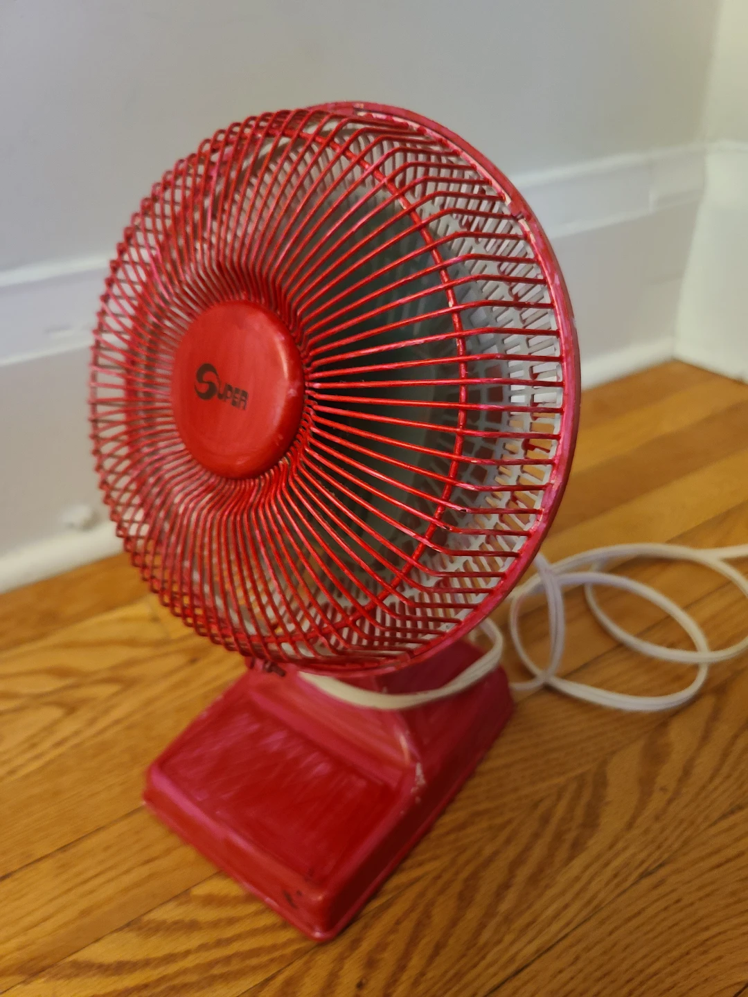 Retro Red Desktop Fan - Quiet & Works Perfectly (Custom Painted) - photo 4