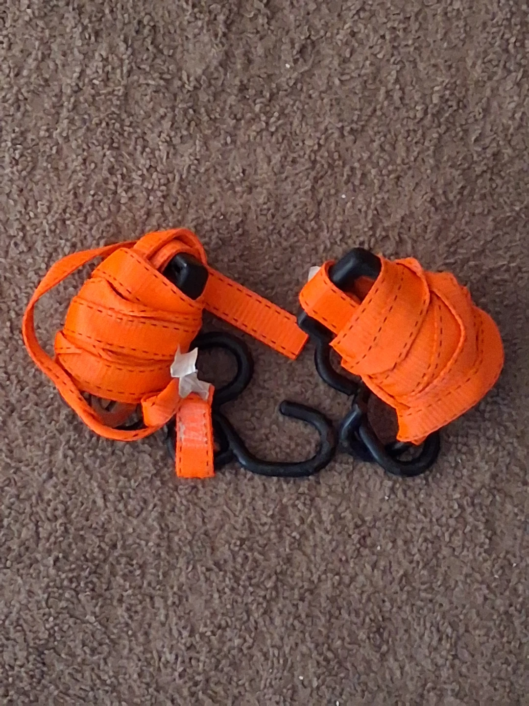 Pair of Orange Ratchet Tie-Down Straps