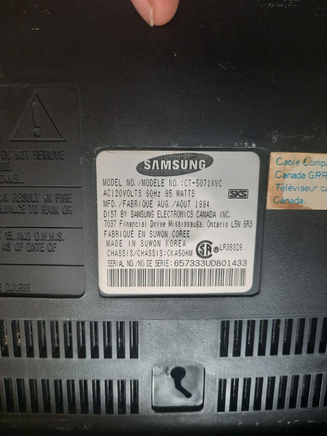 Vintage Samsung CRT Television CT-5071XVC - photo 2