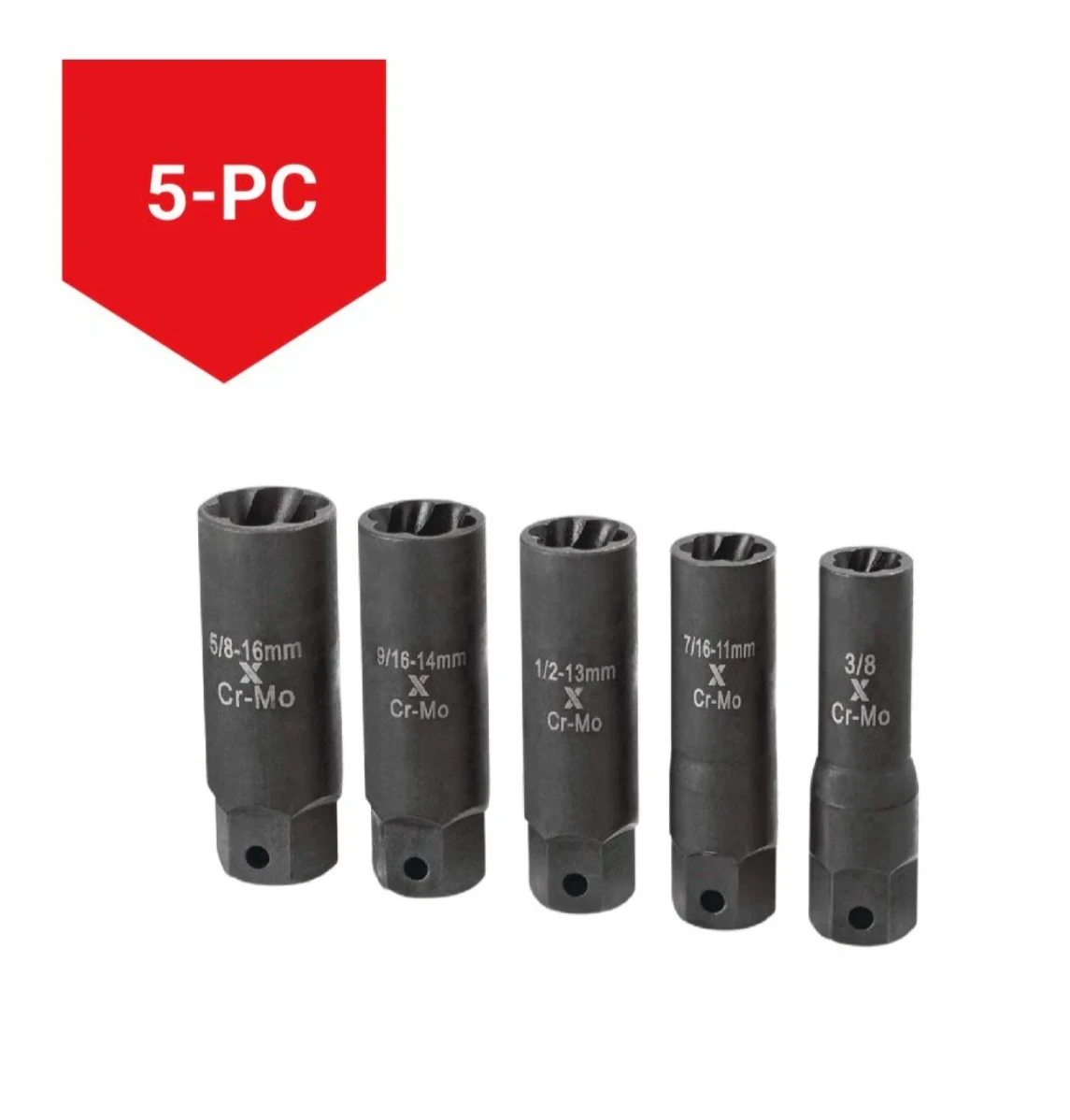 Maximum 5-Piece Deep Impact Bolt & Nut Remover Set - photo 2